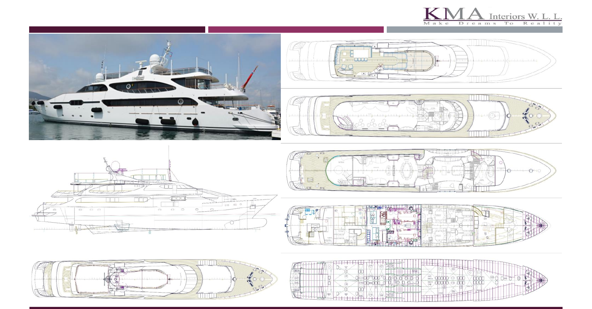 Jameel Yachts Wooden Maintenance Works — yacht photograph and technical drawings